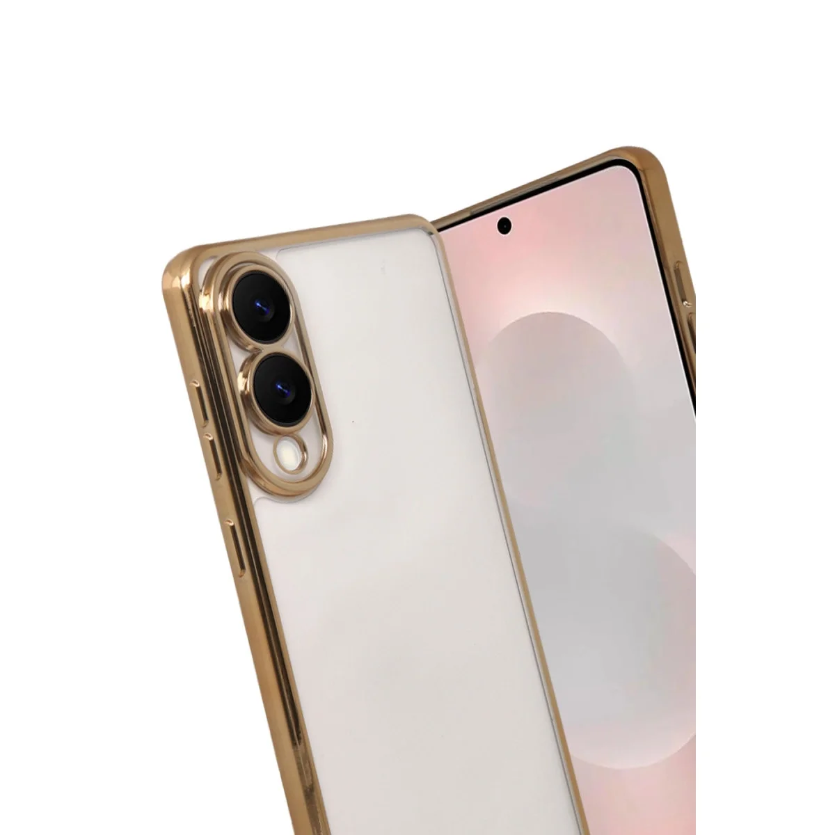 Samsung Galaxy S25 Edge Razer Lensli Silikon - Gold görsel 3