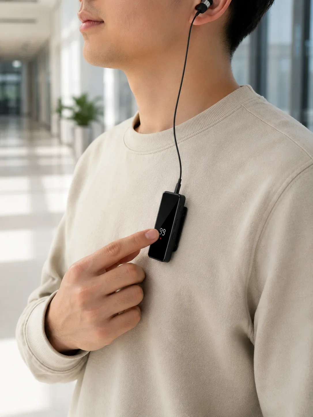 Tek Kulaklıklı Bluetooth Kulaklık Klipsli ni Taşınabilir Müzik ve Görüşme Cihazı görsel 2