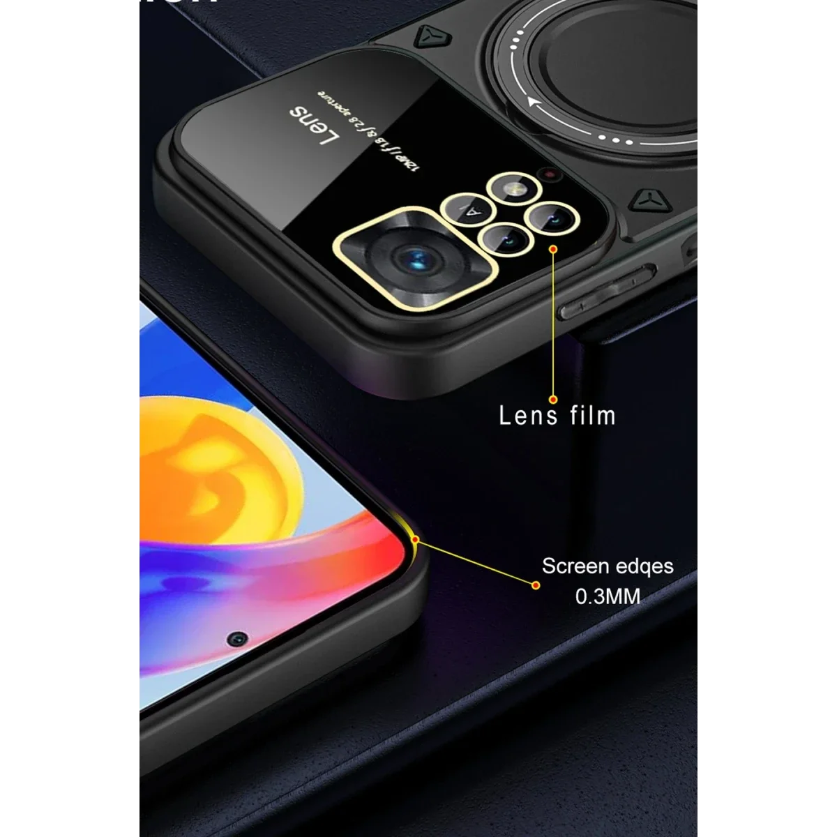 Xiaomi Redmi Note 12 Pro 4G Kılıf Joy Lens Standlı Kapak - Mor görsel 5