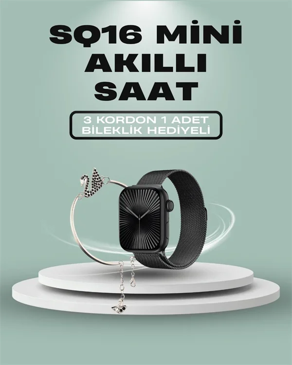 SQ-16 ni Series 10 Akıllı Saat – 3 Kordon + Hediye Bileklik görsel 2