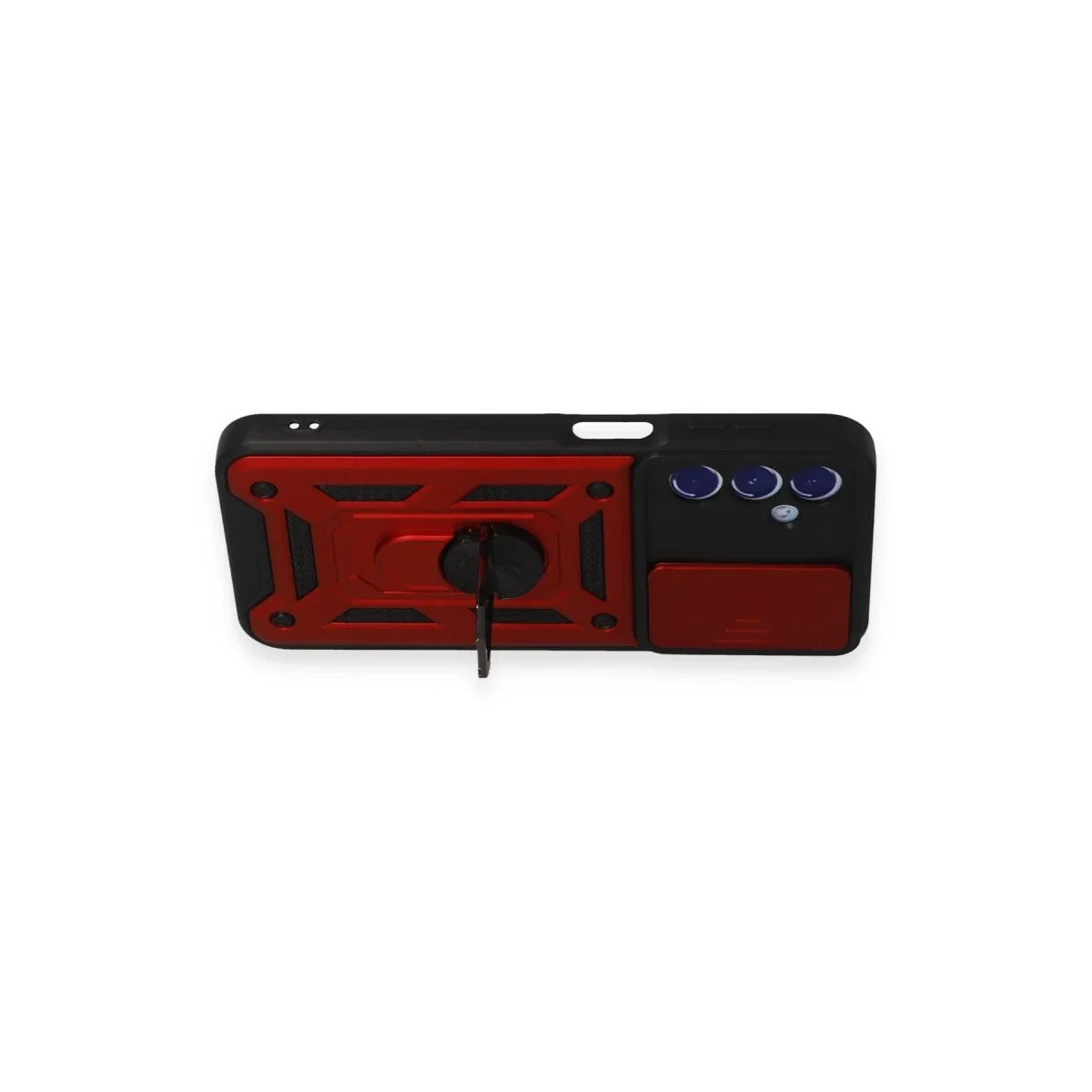 Samsung Galaxy M34 5G Kılıf Pars Lens Yüzüklü Silikon - Kırmızı görsel 6