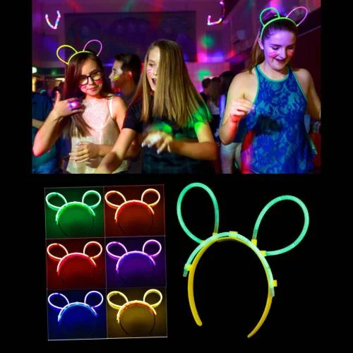 Glow Taç Fosforlu Taç Karışık Renk 12 Adet görsel 2