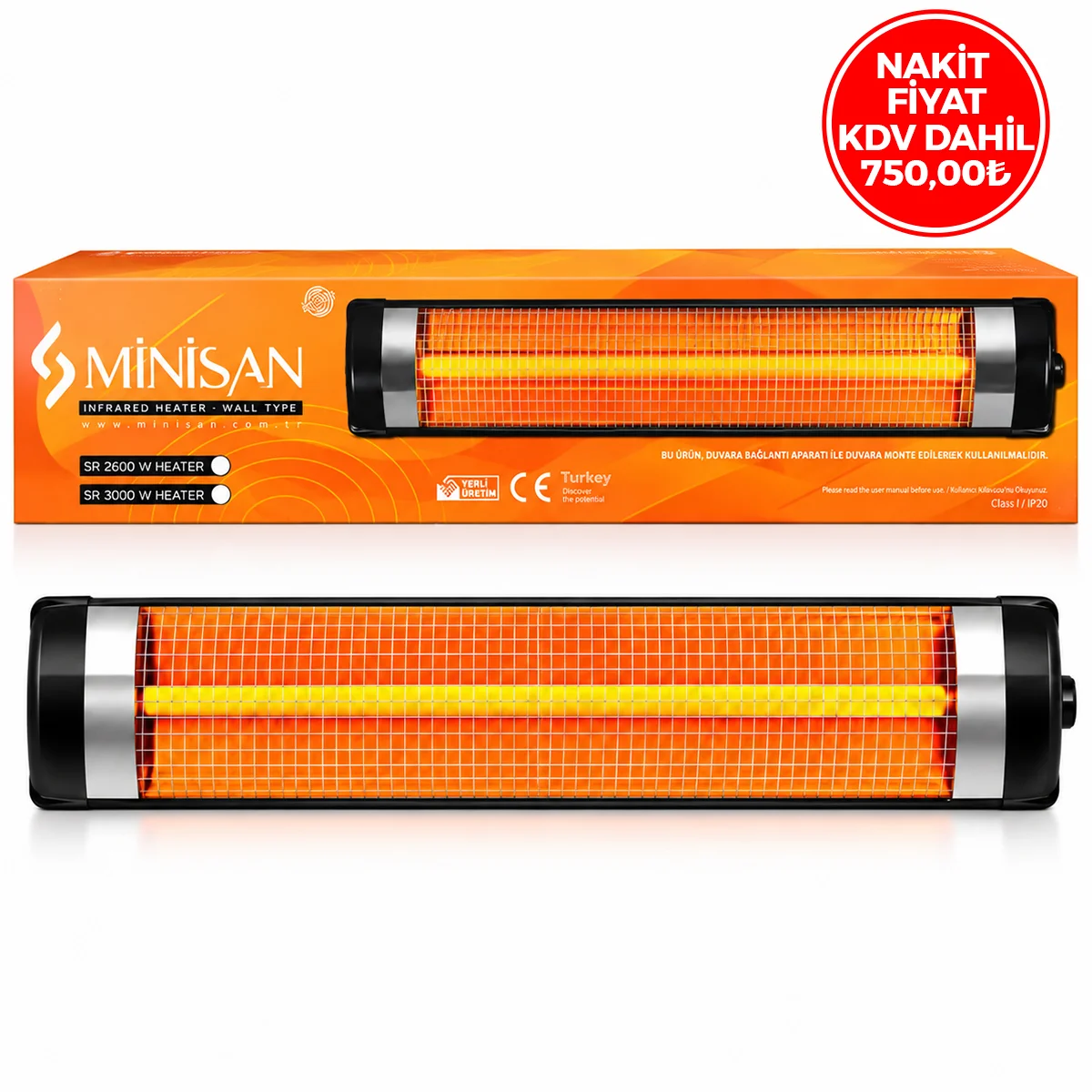 Ufo Tipi) Elektrikli Isıtıcı Infared Soba ( 3000W) görsel 2