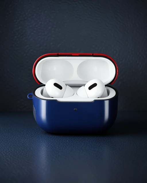 Apple Airpods 3 (3.nesil) 3in1 Kılıf - Lacivert-kırmızı
