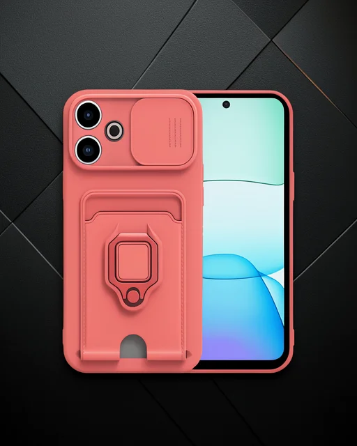 Xiaomi Redmi 13 4g Kılıf Zuma Kartvizitli Yüzüklü Silikon - Pembe