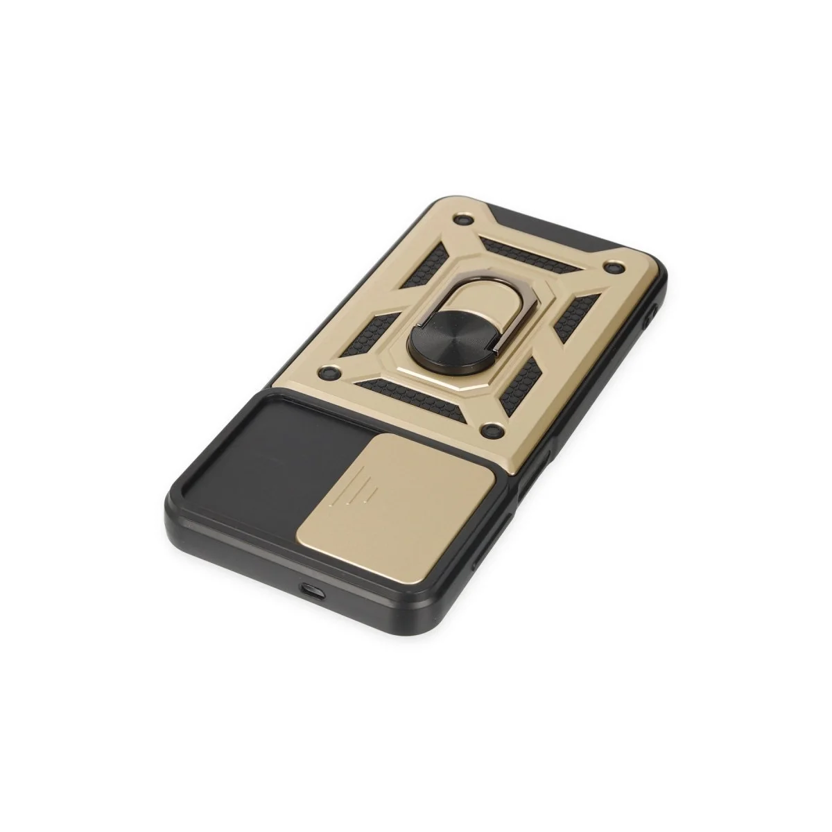 Samsung Galaxy A04s Kılıf Pars Lens Yüzüklü Silikon - Gold görsel 5