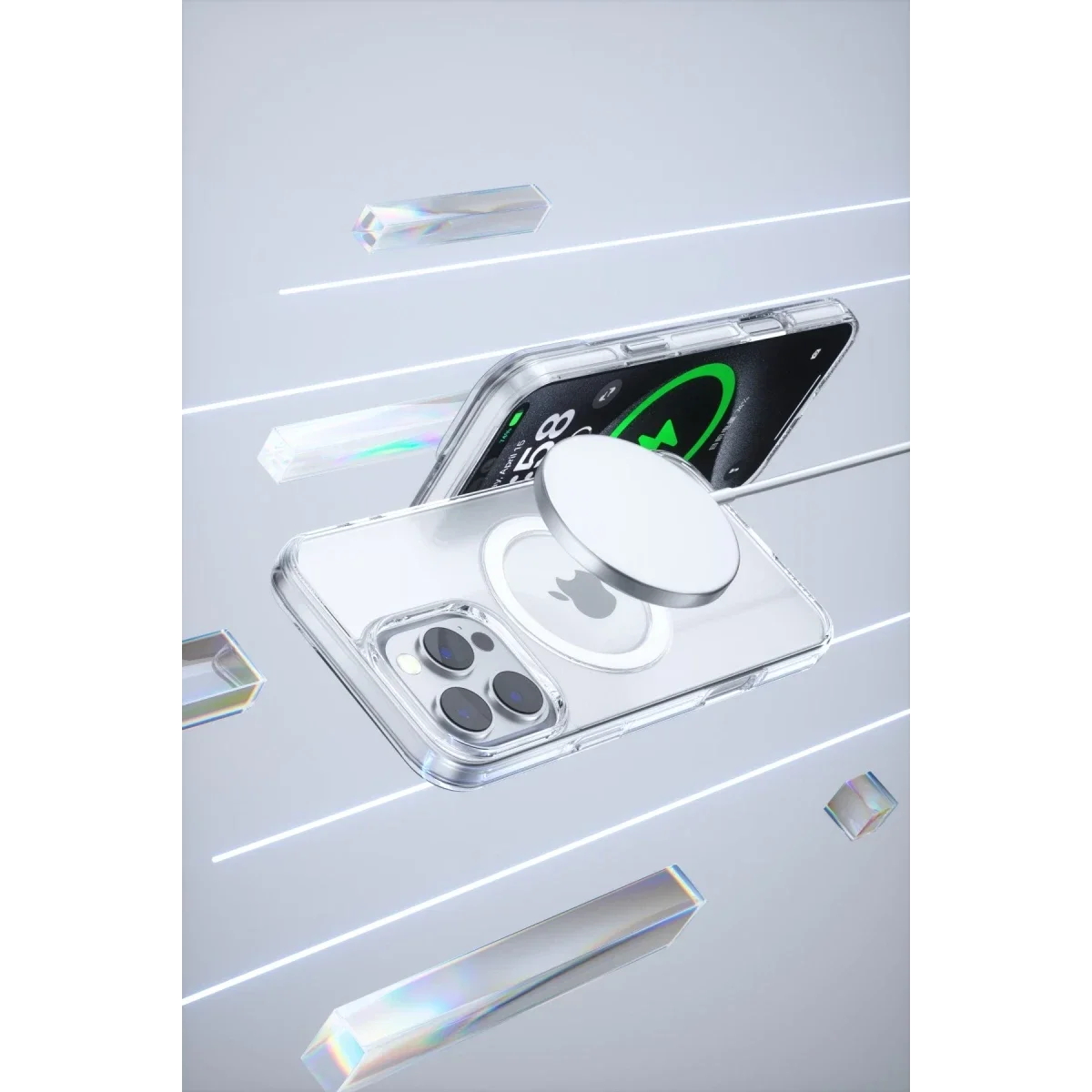 Joko Apple iPhone 16 Pro Max Gleam PC Sert Magsafe Kılıf - Şeffaf görsel 3