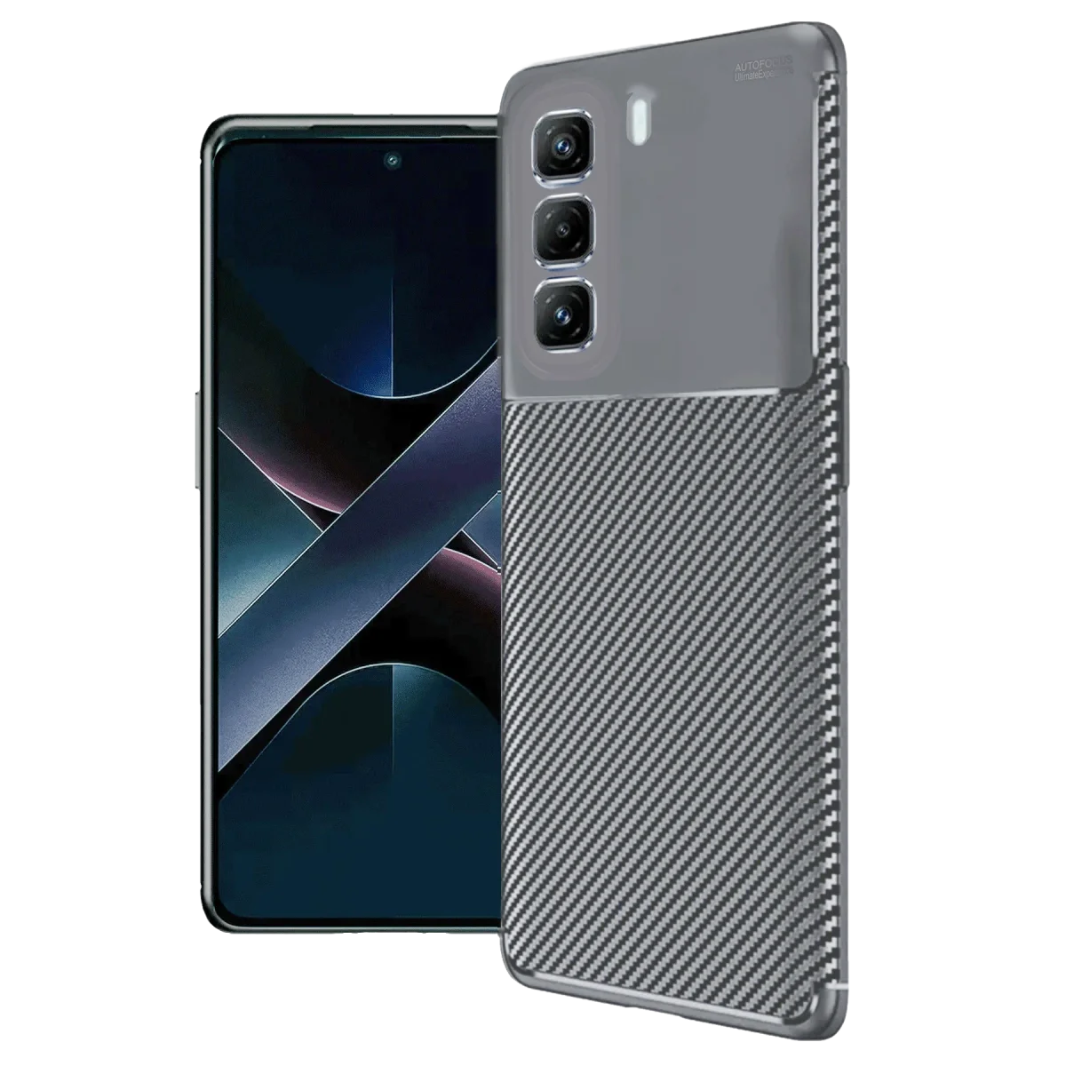 İnfinix Hot 50 4G Kılıf Auto Focus Karbon Kapak - Gri