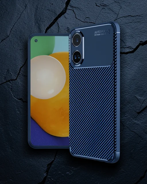 Oppo A38 Kılıf Auto Focus Karbon Kapak - Lacivert