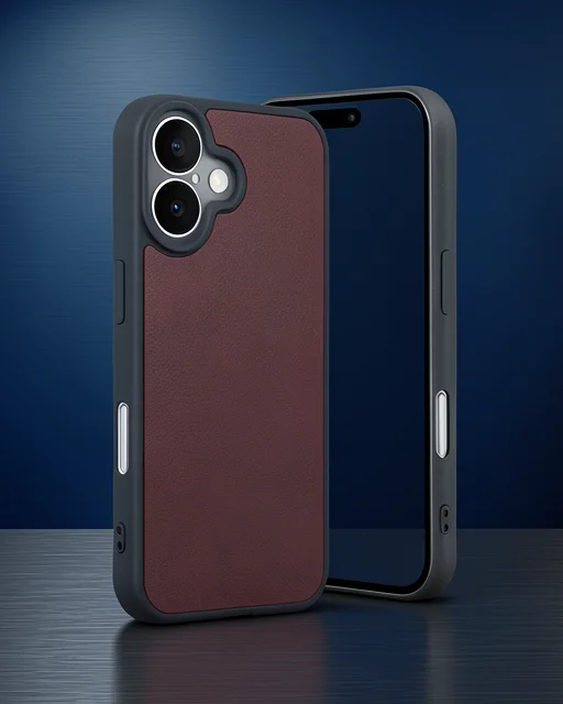 Apple İphone 16 Kılıf Aras Deri Kapak - Bordo
