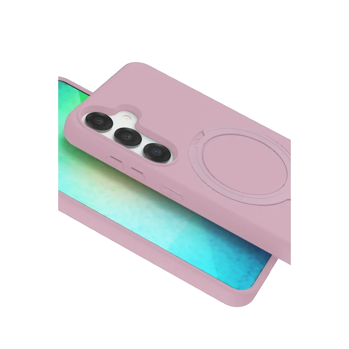 Samsung Galaxy S25 Regal Magsafe Standlı Kapak - Açık Pembe görsel 4