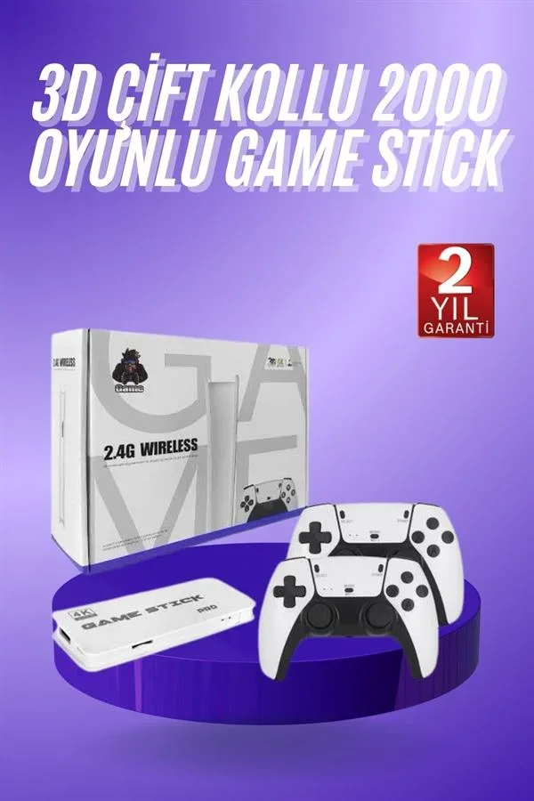 3D 4K HD 2.4G Game Stick 4K Ultra Hd Oyun Konsolu Çift Kollu görsel 2