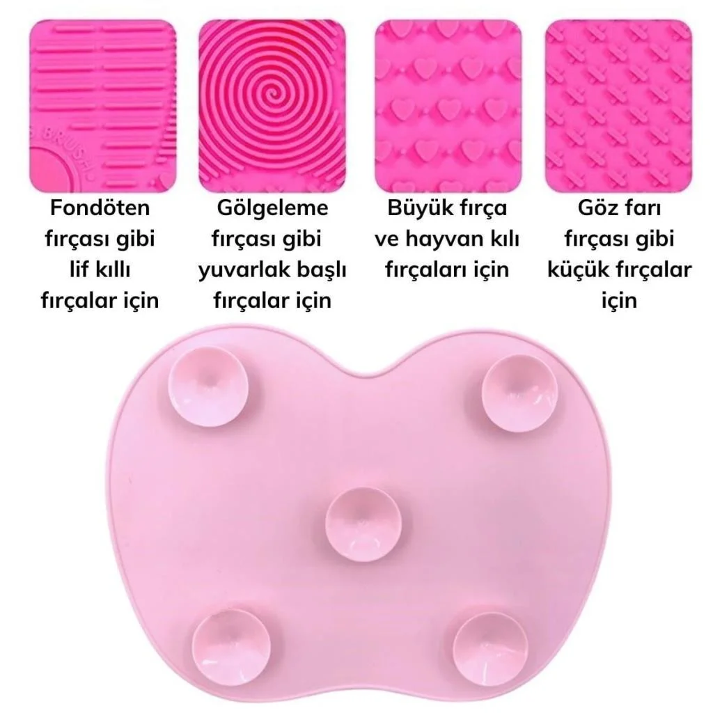 Pratik Kolay Makyaj Fırçası Temizleme Matı Aparatı Aleti Küçük( adet fiyatıdır) görsel 2