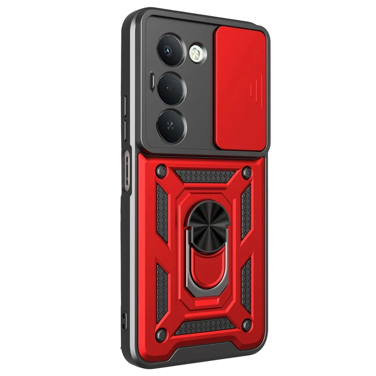 Xiaomi Redmi 15 4G Pars Lens Yüzüklü Silikon - Kırmızı görsel 3
