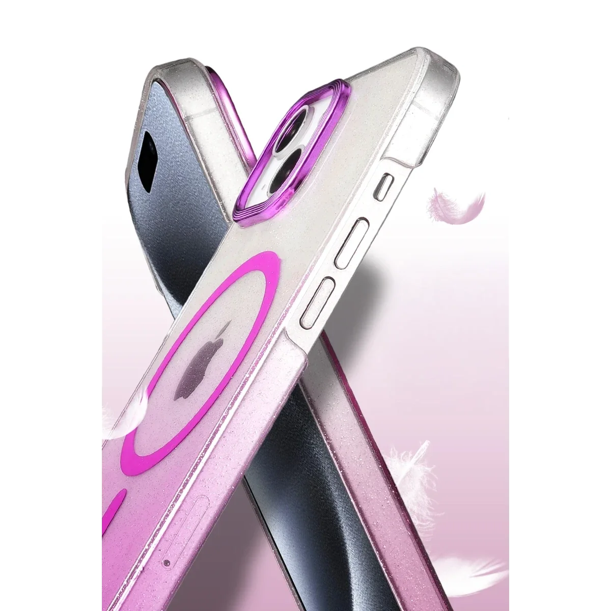 Apple iPhone 15 Plus Glossy Magsafe Kapak - Pembe görsel 3