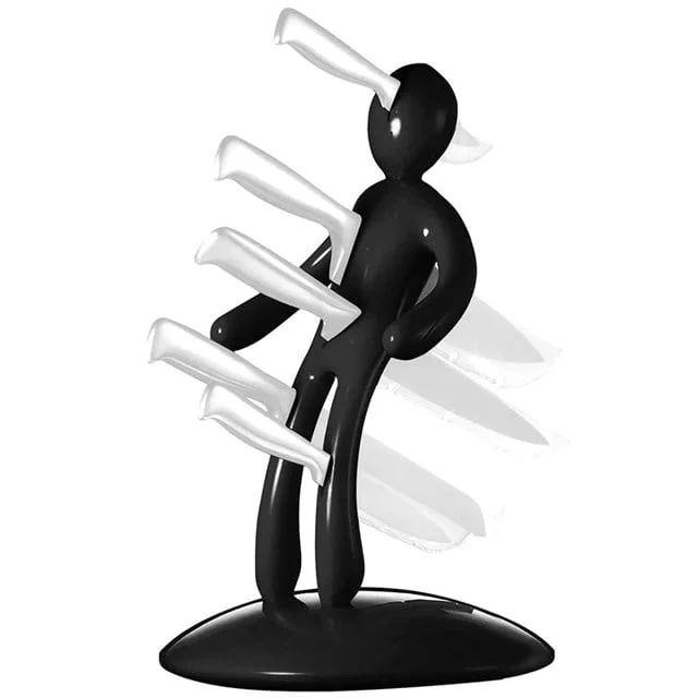 SN-29170 Siyah Çok Amaçlı Mutfak Tezgah Üstü Bıçak Tutucu Stand Organizer görsel 2