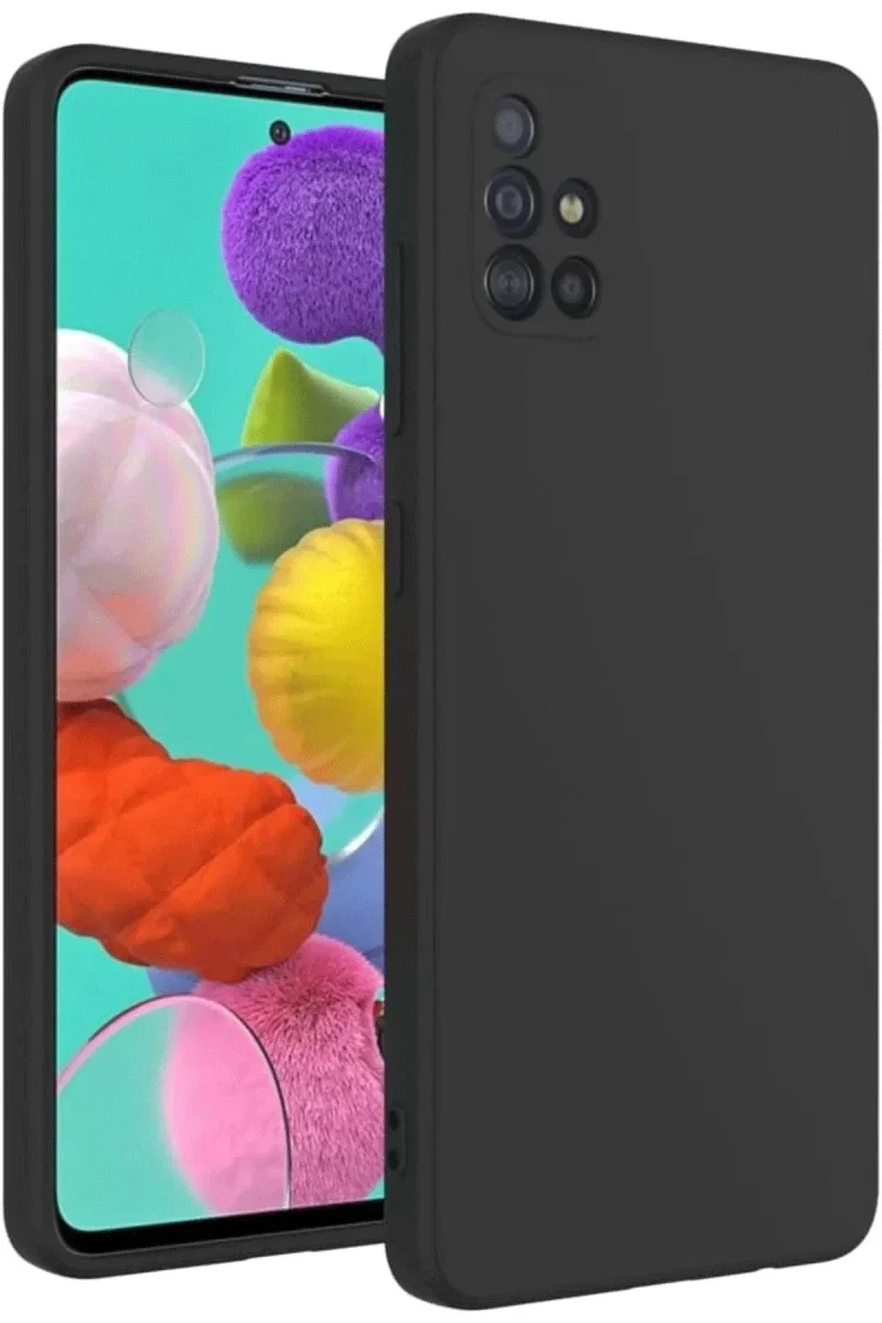 Samsung Galaxy A31 Kılıf Nano içi Kadife Silikon - Siyah
