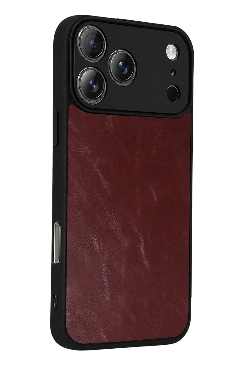 Apple iPhone 17 Pro Aras Deri Kapak - Bordo görsel 3