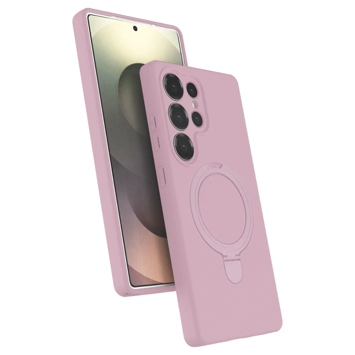 Samsung Galaxy S24 Ultra Regal Magsafe Standlı Kapak - Açık Pembe