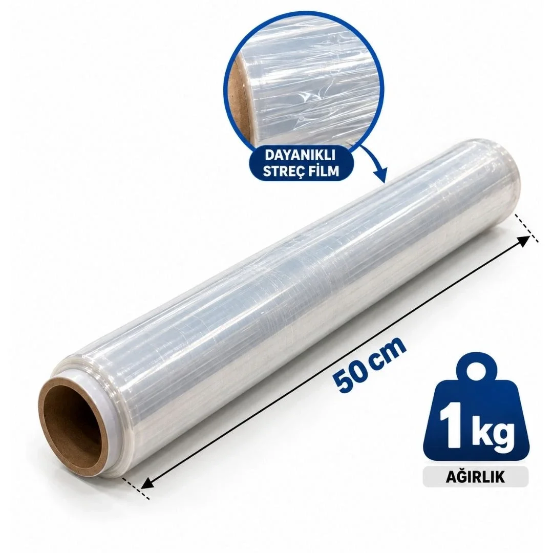 İnce Palet Streç 1 kg Beyaz 45 cm görsel 2