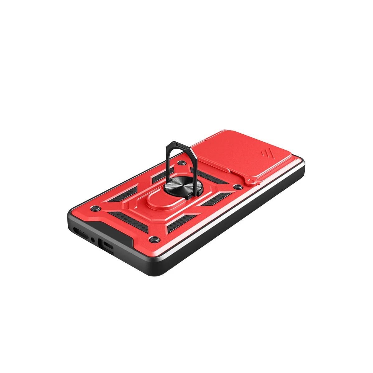 Xiao Red Note 14 4g Pars Lens Yüzüklü Silikon - Kırmızı görsel 4