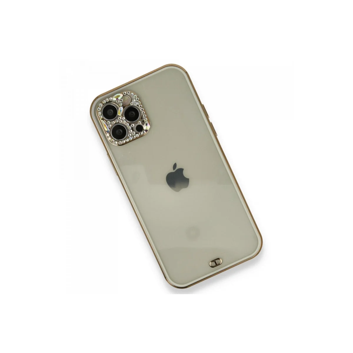 Apple İphone 12 Pro Kılıf Liva Taşlı Silikon - Beyaz görsel 3
