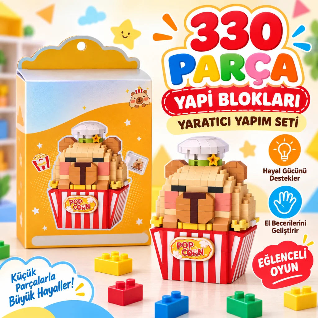 LZ-8876 Popcorn Model 330 Parça Block Oyuncak