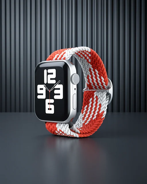 Apple Watch 42mm Kordon - Beyaz-kırmızı