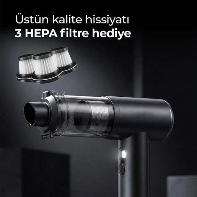 Snapron SNV-3001 100W 17000PA Şarjlı ni Araç ve Ev Süpürgesi + EVA Taşıma Çantalı Çok Fonksiyonlu Set görsel 2
