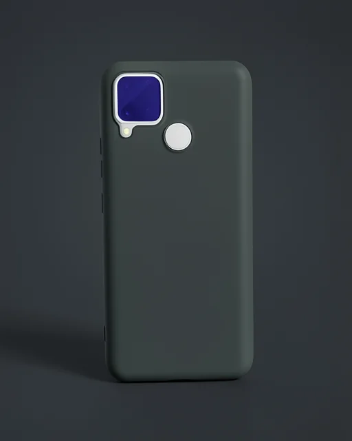 Realme C15 Kılıf Nano İçi Kadife Silikon - Koyu Yeşil