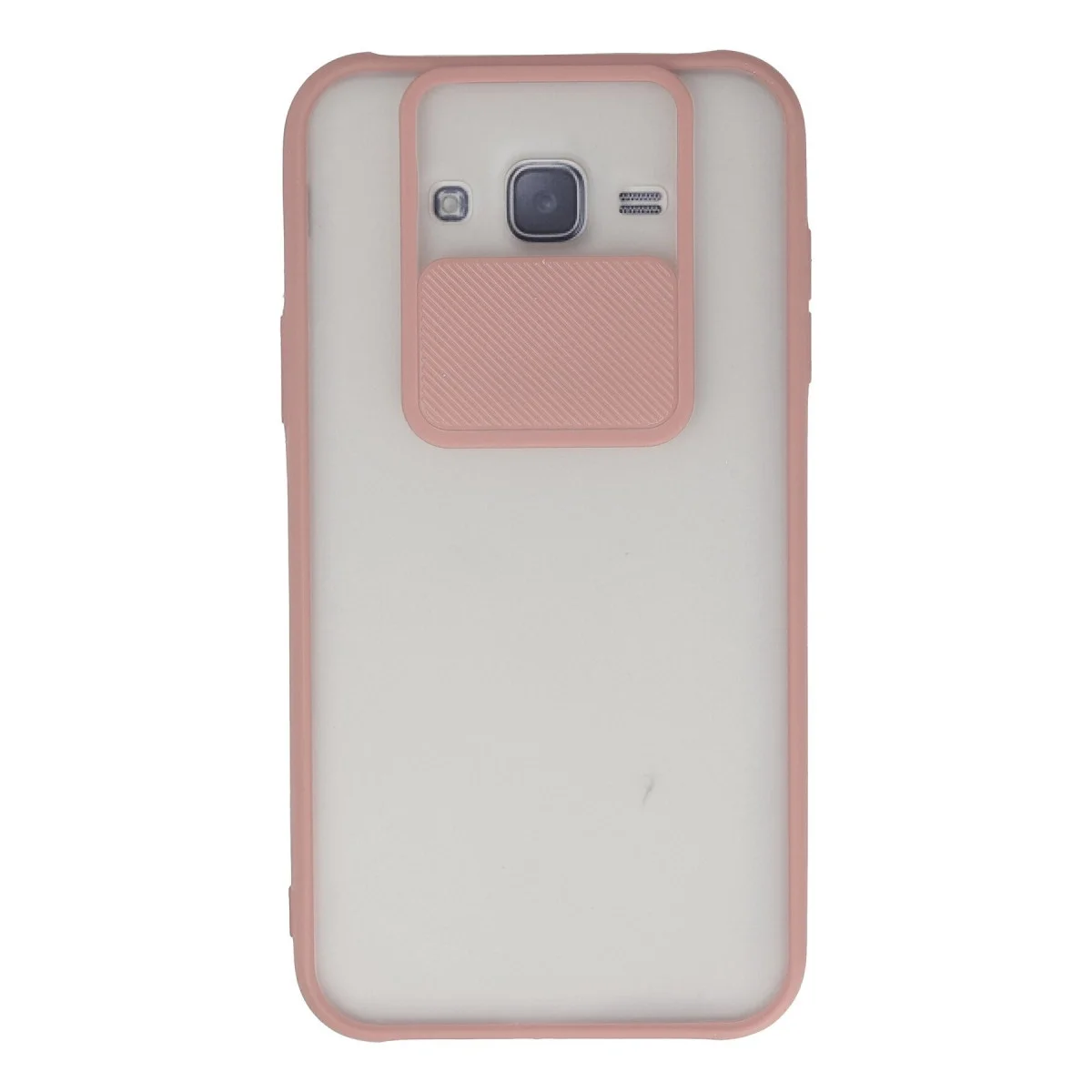 Samsung Galaxy J7 Kılıf Palm Buzlu Kamera Sürgülü Silikon - Pembe