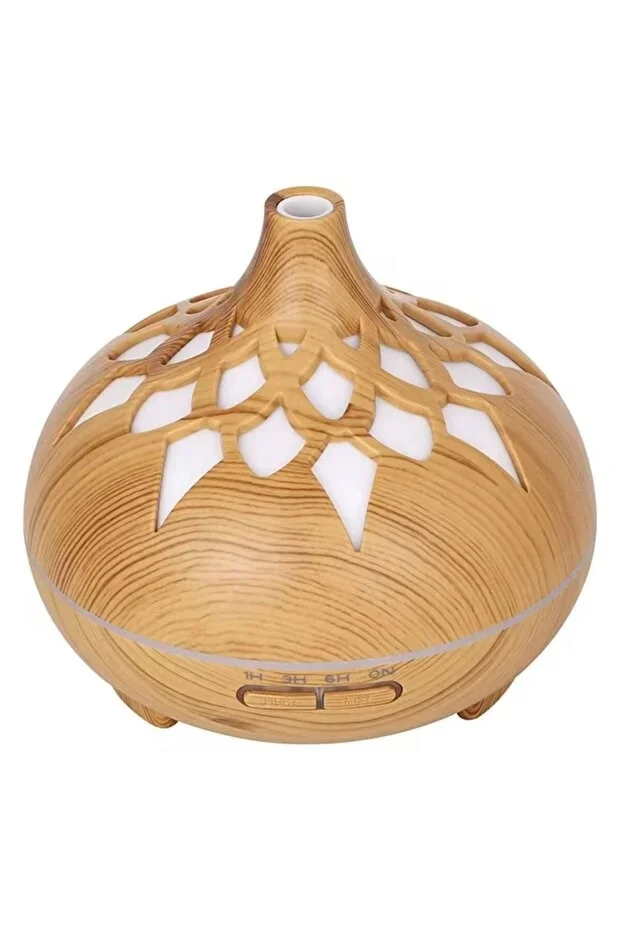 Aroma Difüzör Gece Işığı 7 Led DESENLİ Nemlendirici Kumandalı Buhar Makinesi 550 ml görsel 6