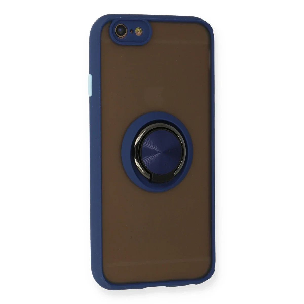 Apple iPhone 6 Kılıf Montreal Yüzüklü Silikon Kapak - Lacivert görsel 2