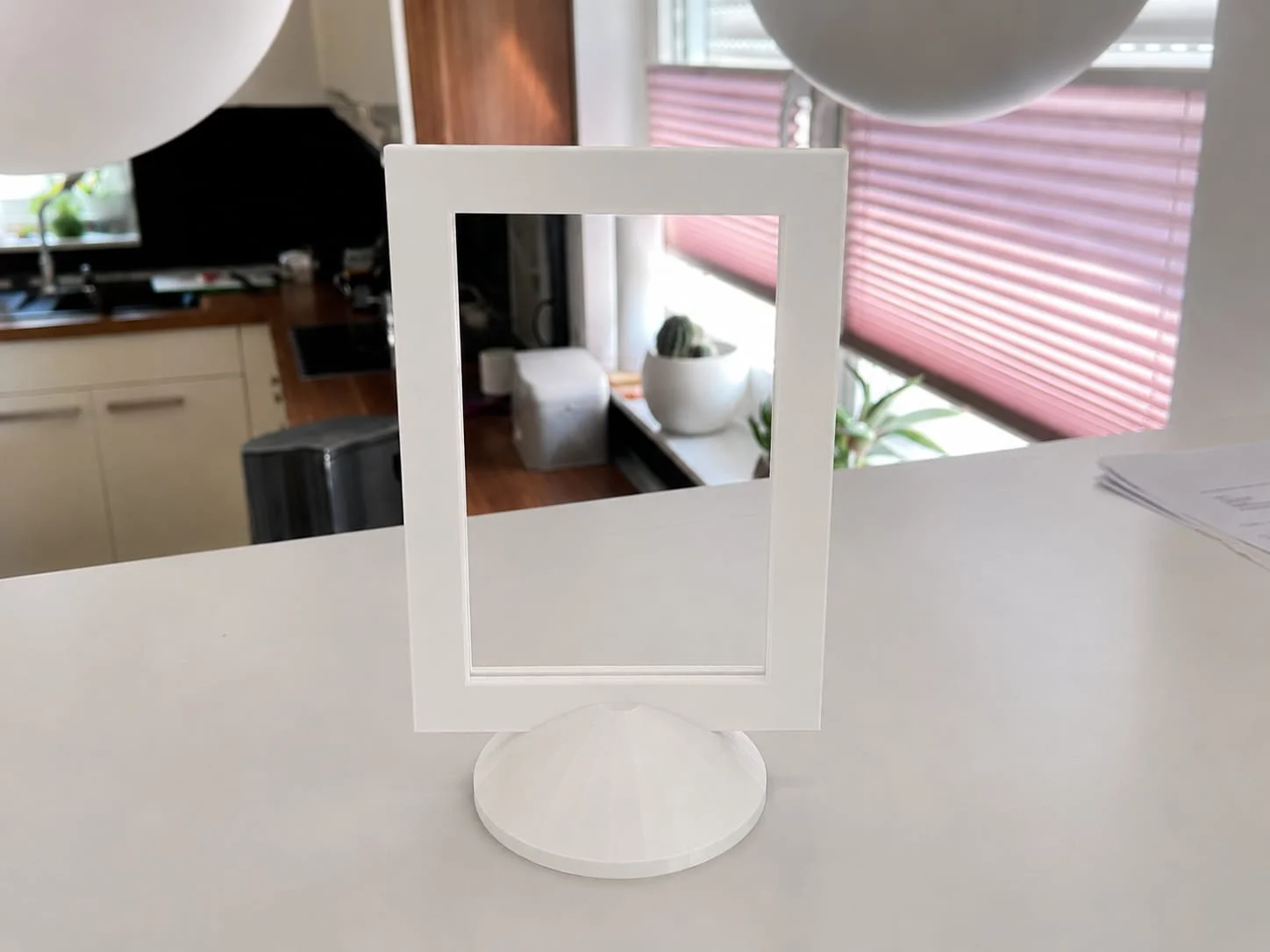 3D Baskı Modern Fotoğraf Çerçevesi - Masaüstü ve Raf Üstü Dekoratif Resimlik-Beyaz
