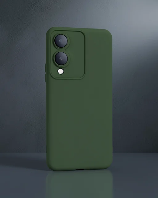 Vivo Y17s Kılıf Nano İçi Kadife Silikon - Koyu Yeşil