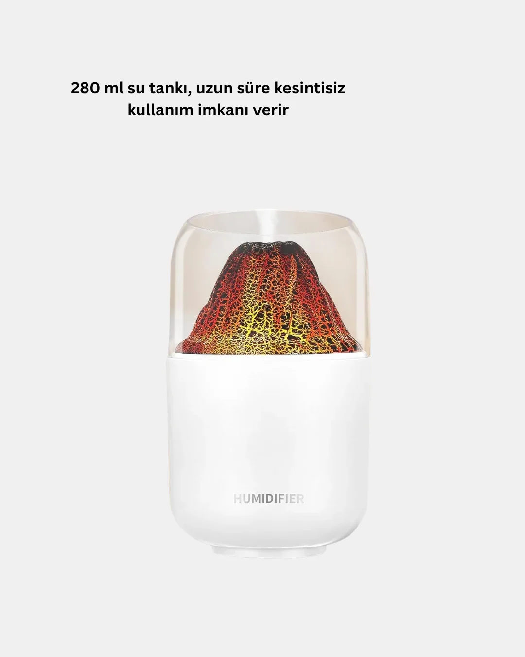 280ml Alev Işıklı Ultrasonik Hava Nemlendirici Sessiz ve USB Şarjlı görsel 3