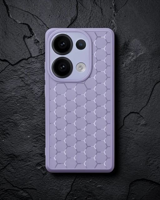 Xiaomi Redmi Note 13 Pro 4g Kılıf Petek Silikon Kapak - Lila