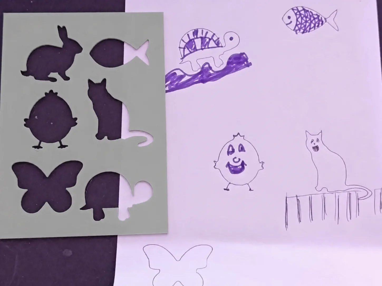 3D Baskı Hayvan Figürleri Çizim Şablonu - Çoklu Desen Kalıbı - Gri