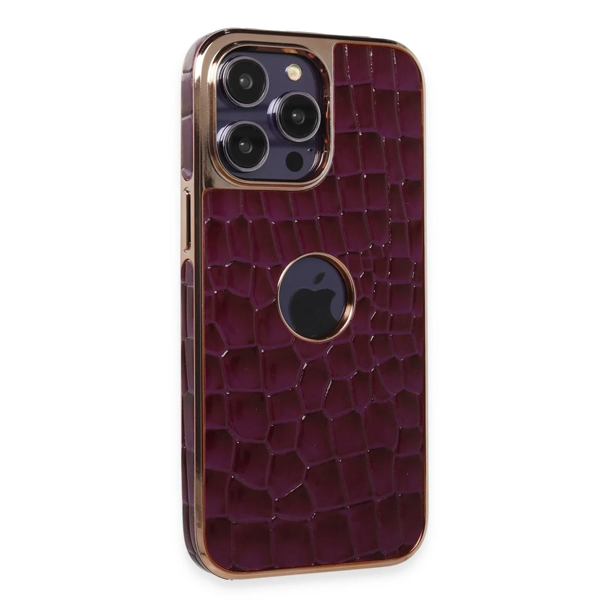 Apple İphone 14 Pro Max Kılıf Snake Kapak - Derin Mor