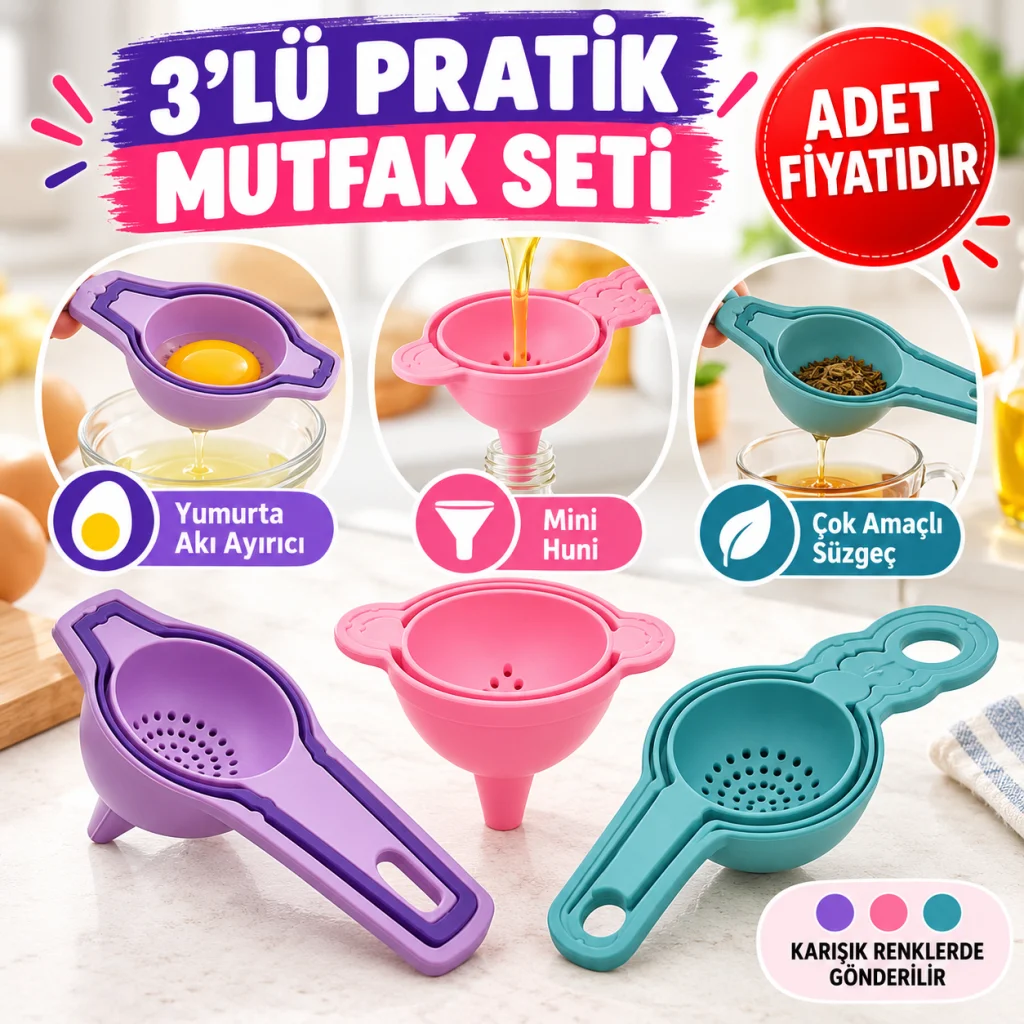 Pratik Yumurta Süzgeci Mini Süzgeç Huni Seti Hepsi Bir Arada(adet fiyatıdır)