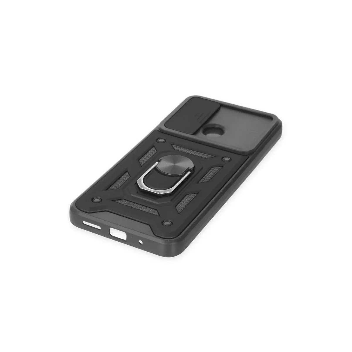 Xiaomi Redmi 10C Kılıf Pars Lens Yüzüklü Silikon - Siyah görsel 5