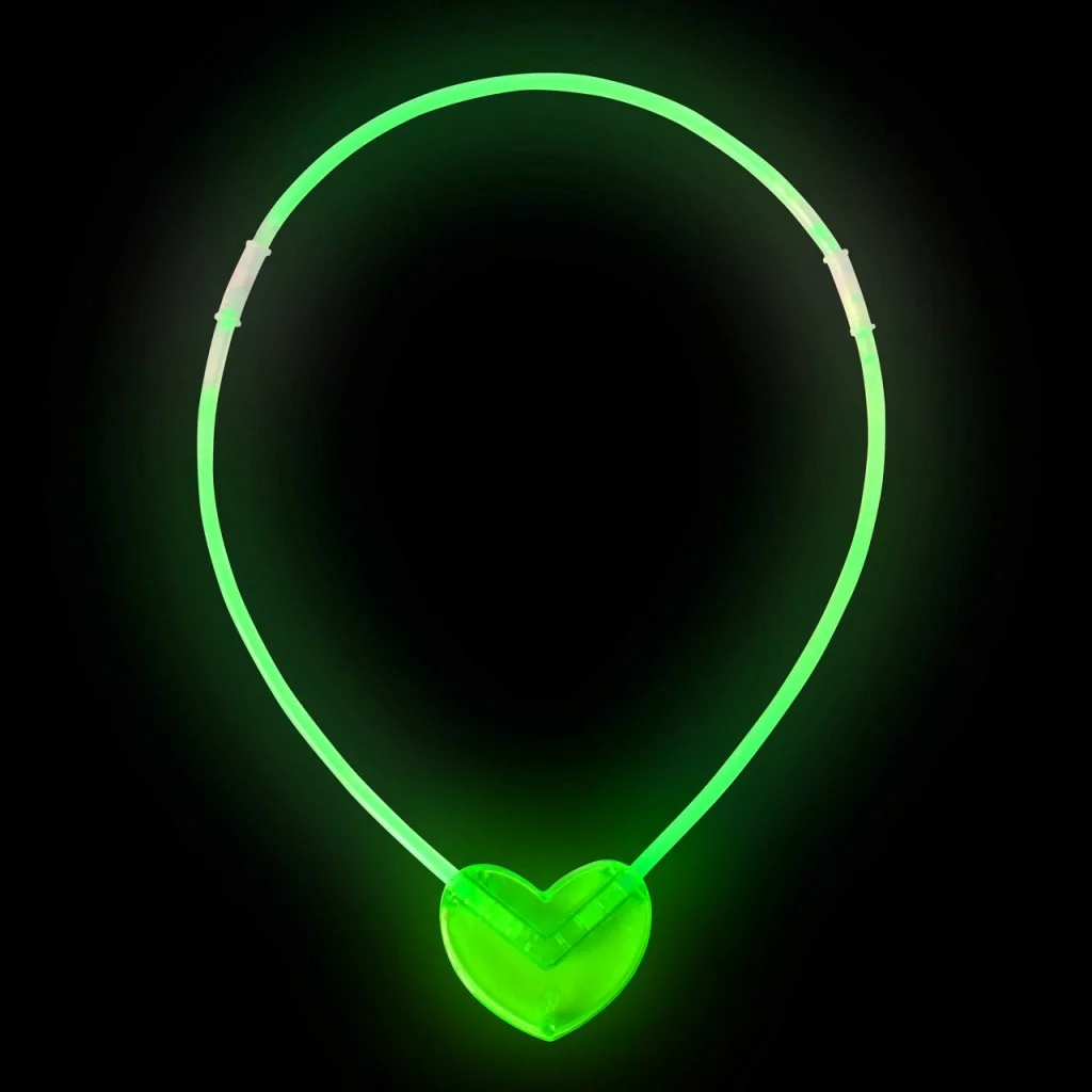 Karanlıkta Yanan Glow Stick Kalp Şekilli Kolye 6 Renk 6 Adet görsel 4