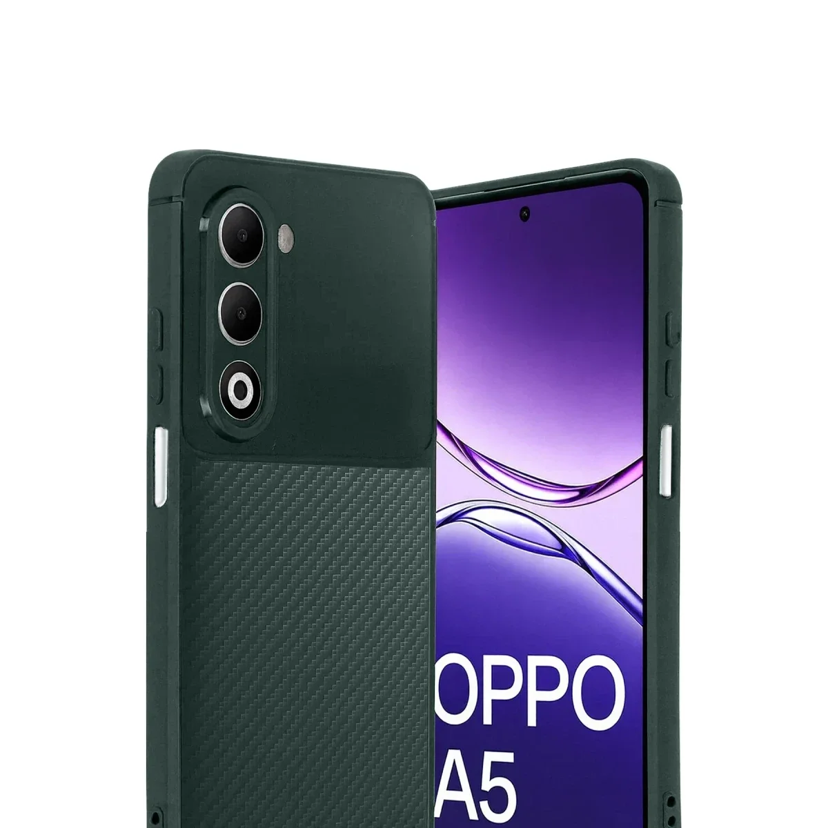Oppo A5 4G Auto Focus Karbon Kapak - Koyu Yeşil görsel 2