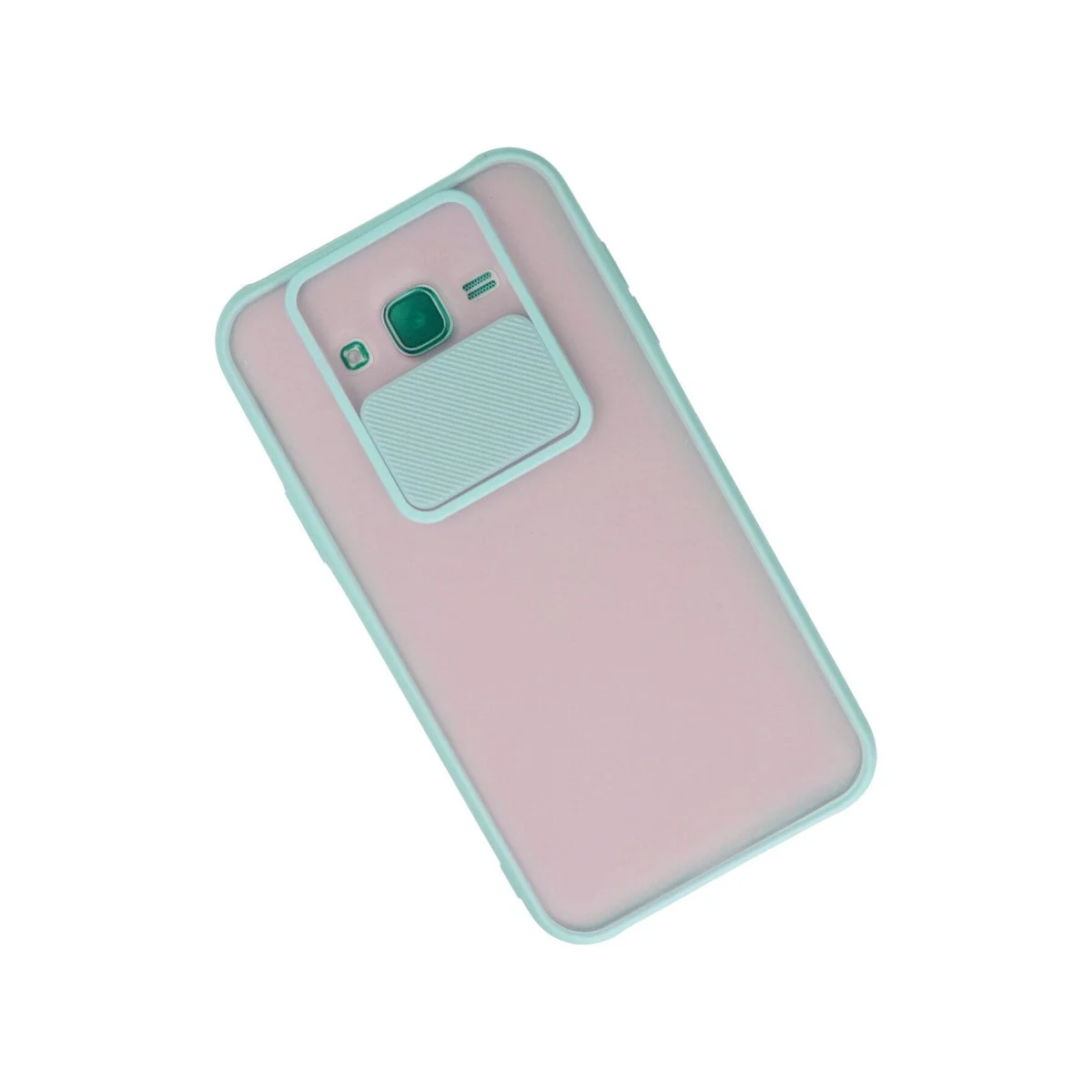 Samsung Galaxy J7 Kılıf Palm Buzlu Kamera Sürgülü Silikon - Turkuaz görsel 3