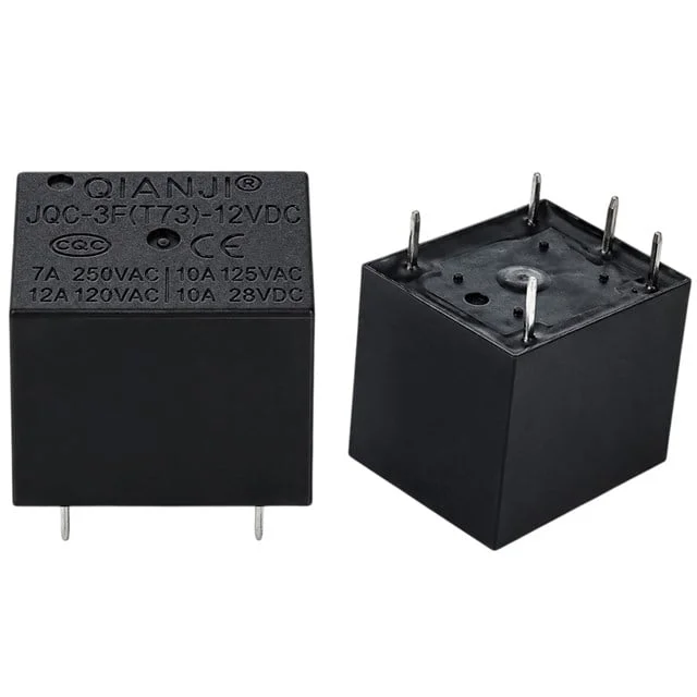 12 Volt 10 Amper DC Tek Kontak 5 Pinli Küp Röle JQC-3F(T73) görsel 5