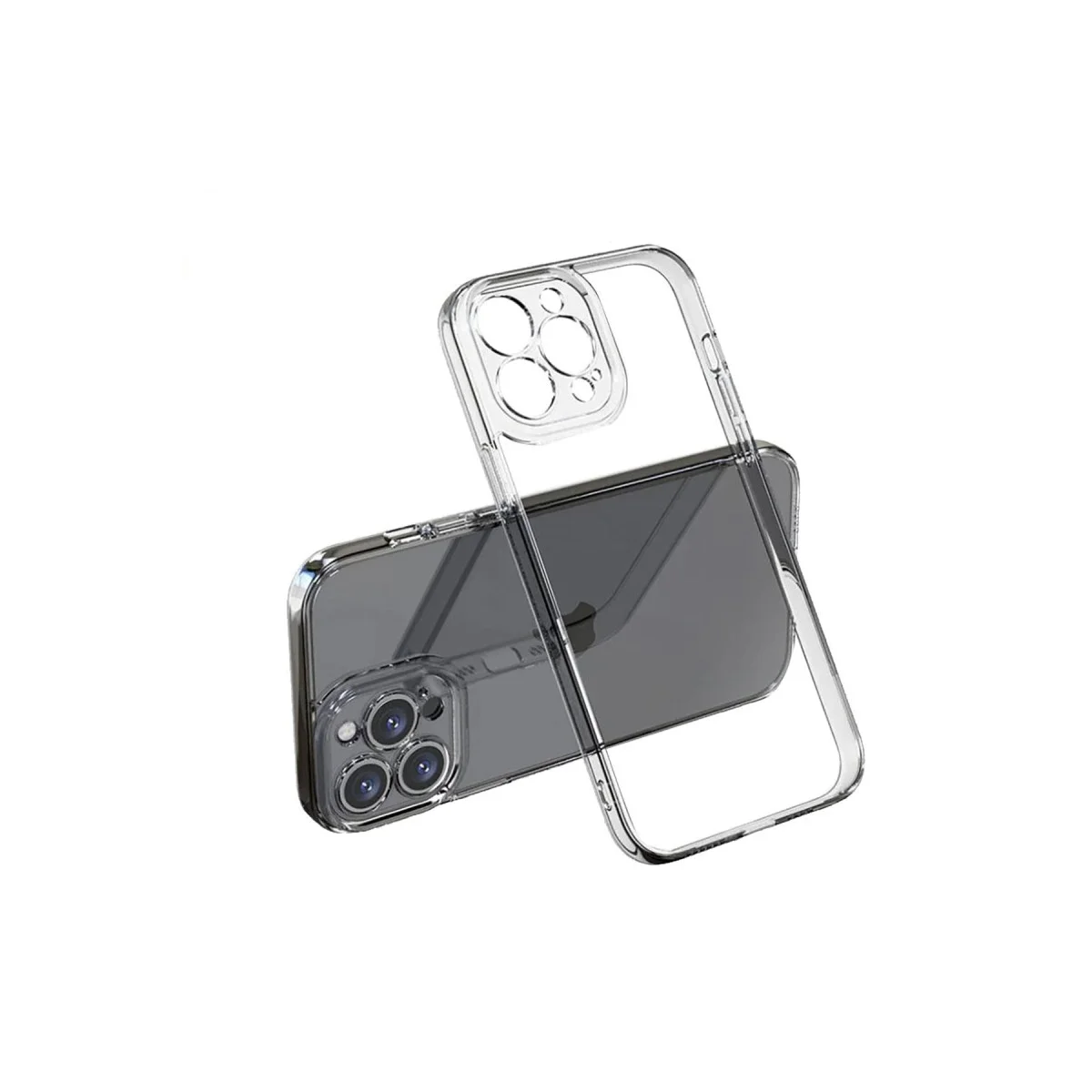 Apple İphone 15 Pro Max Kılıf Lüx Şeffaf Silikon görsel 2