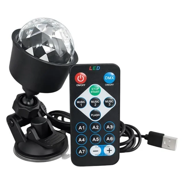 PM-37731 RGB LED Hareketli Disko Topu ve Sahne Aydınlatma Lambası Uzaktan Kumandalı