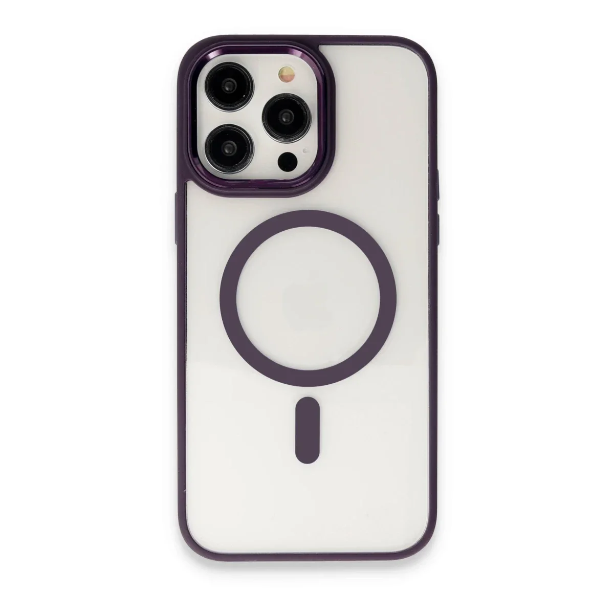 Apple iPhone 15 Pro Max Kılıf Room Magneticsafe Silikon - Derin Mor görsel 2