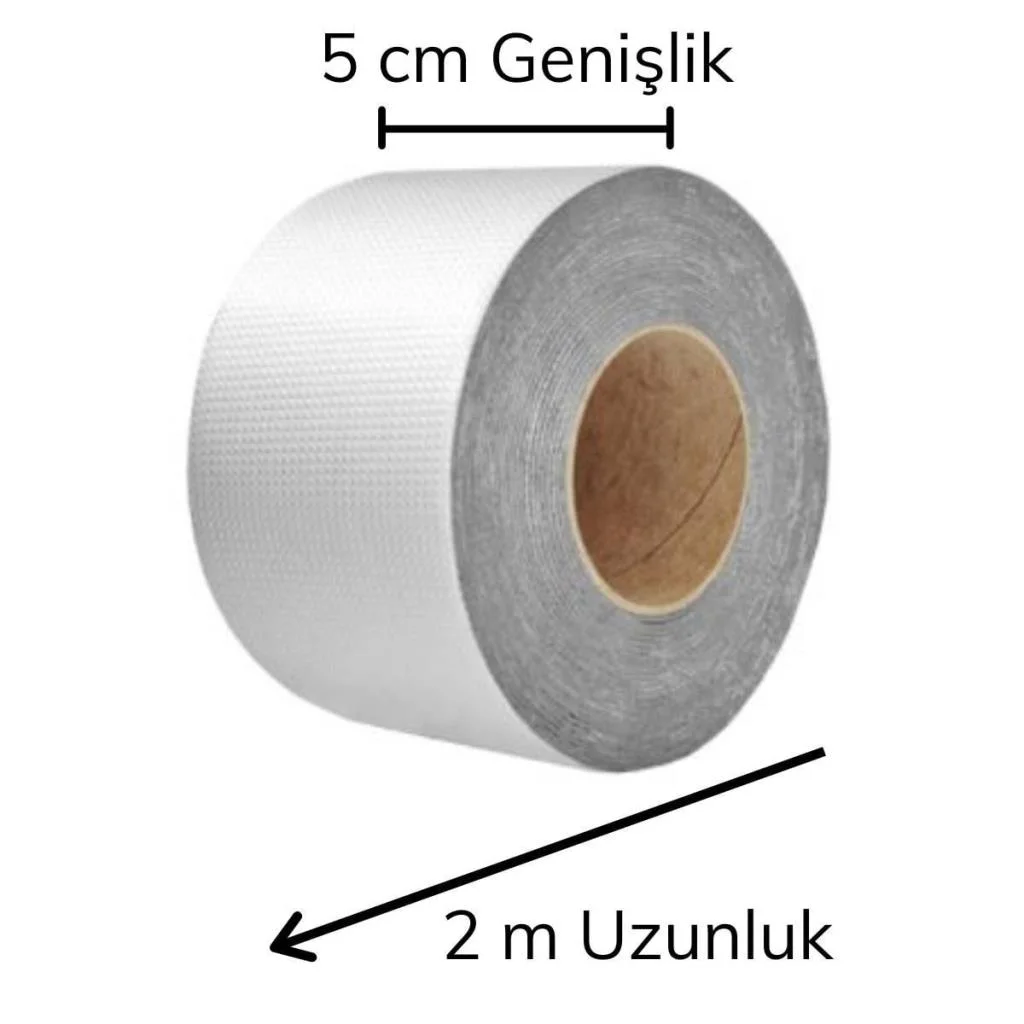 2 Mt Yüksek Sıcaklık Dayanan Su Geçirmez Çatı Duvar Çatlak Onarıcı Yapışkan Bant Folyo 5 Cm görsel 3