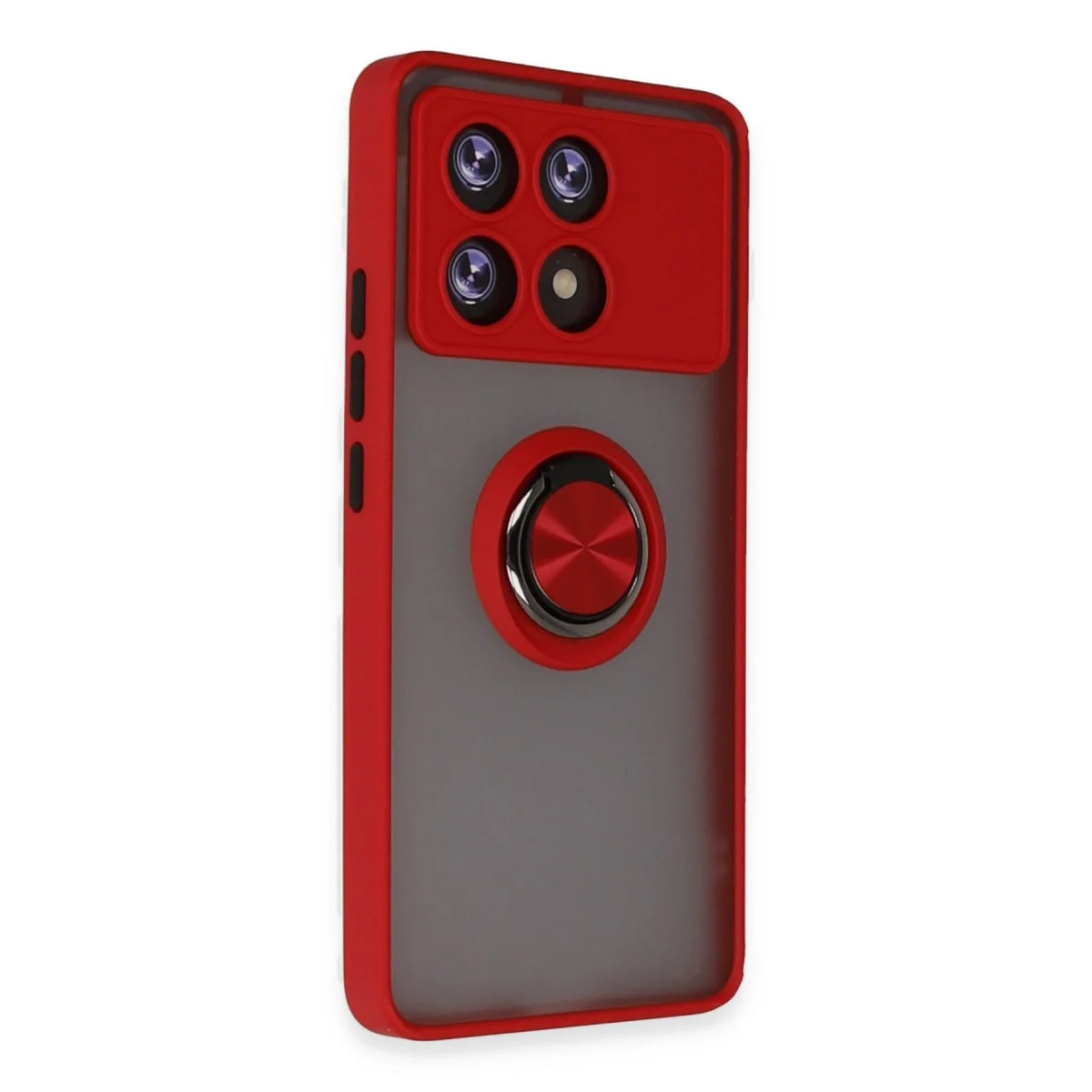Xiao Poco X6 Pro Kılıf Montreal Yüzüklü Silikon Kapak - Kırmızı görsel 2